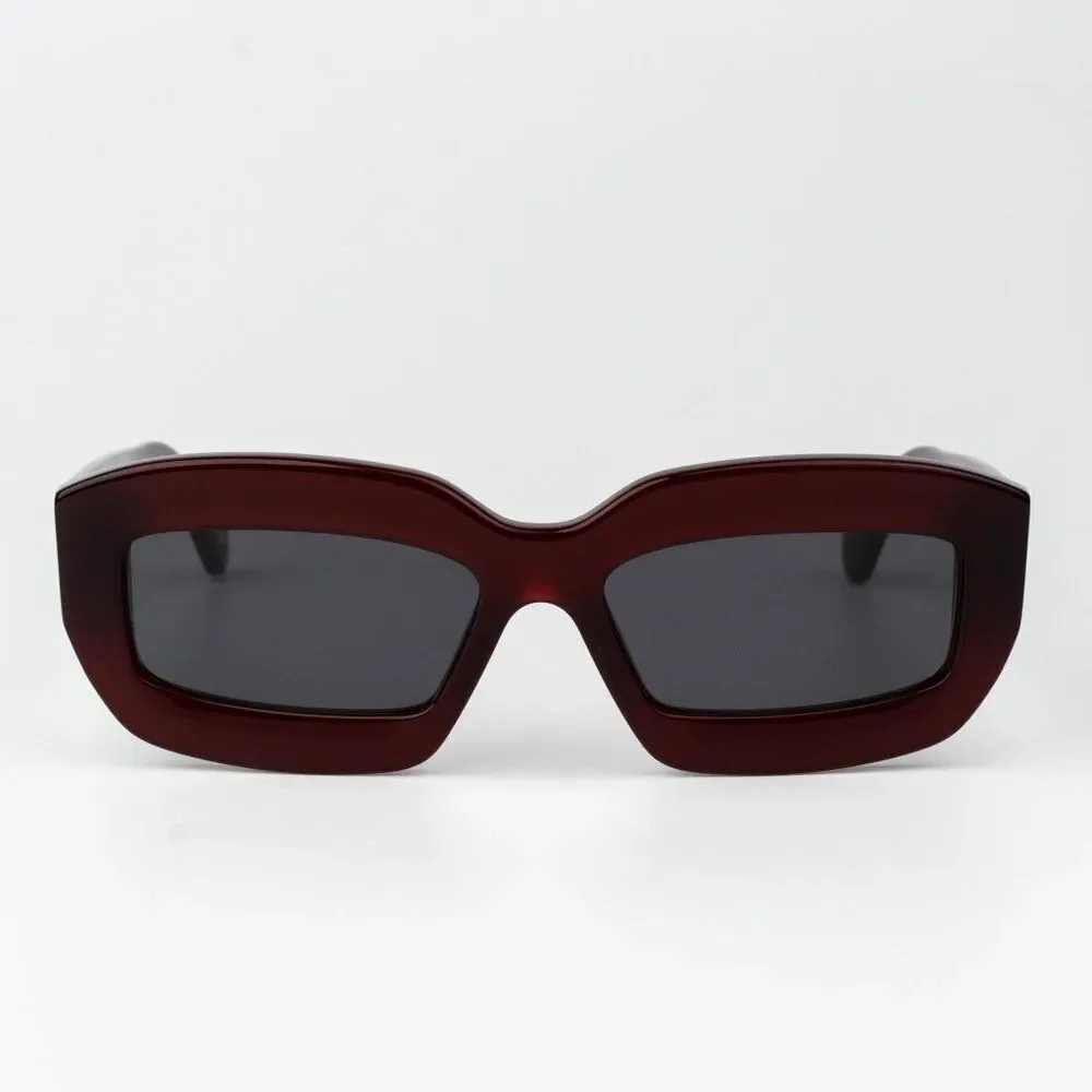 Off-White CHARLOTTE Sunglasses Burgundy Grey Rectangle OERI138 CHARLOTTE 2807